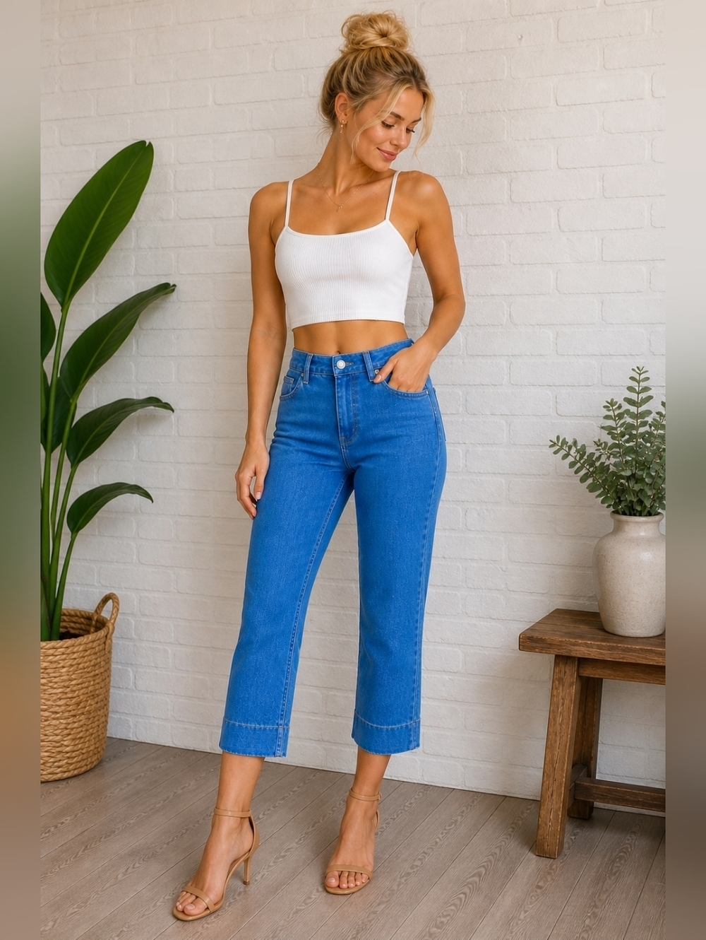 Joe’s Jeans High Rise Straight Crop Cabana Blue 25